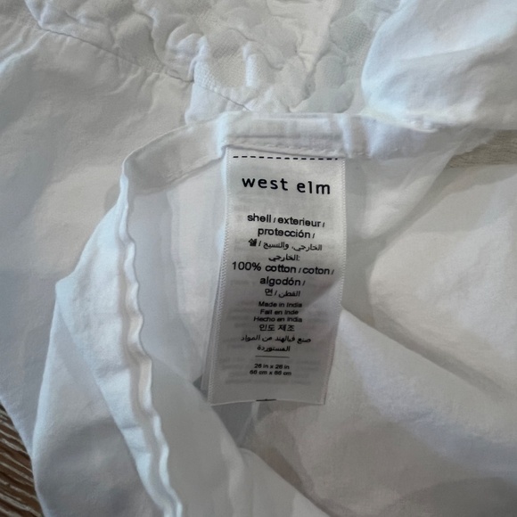 Two West Elm Parquet Texture Euro Shams in White - Picture 5 of 6